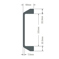 50-201-1 MODULAR SOLUTIONS HANDLE<br>180 PULL HANDLE BLACK